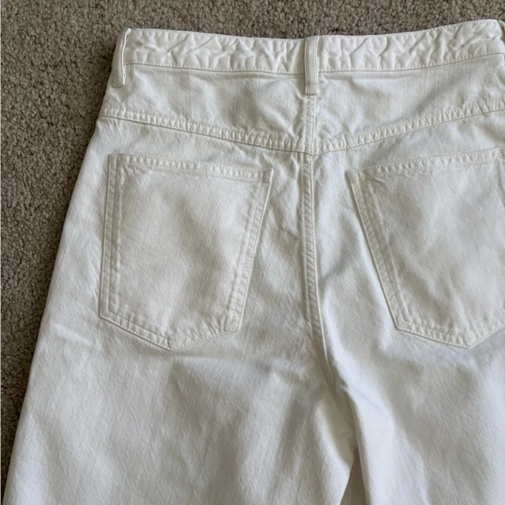 Isabel Marant Natalina wide leg long denim shorts in white size 30